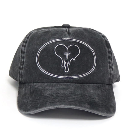 Mirrored F Acid Wash Black Unstructured