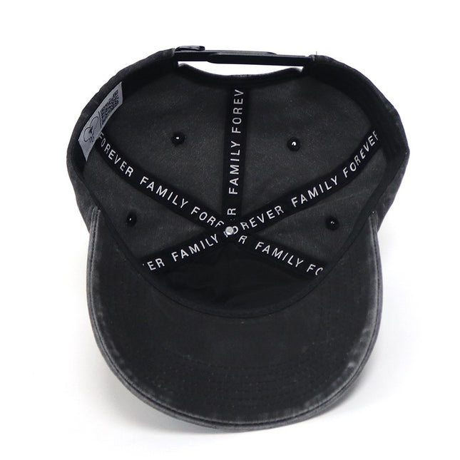 Mirrored F Acid Wash Black Unstructured