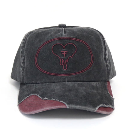 Mirrored F - Distressed Black/Red Unstructured