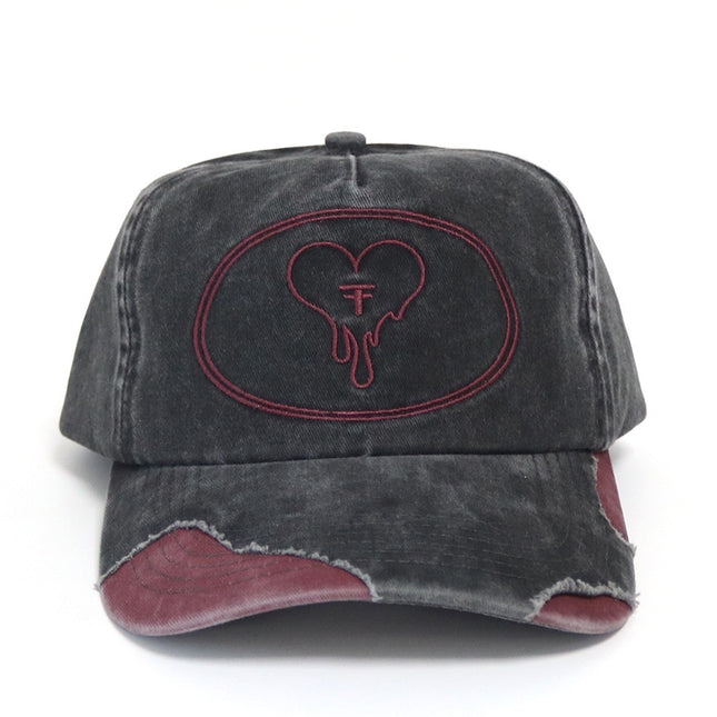 Mirrored F - Distressed Black/Red Unstructured