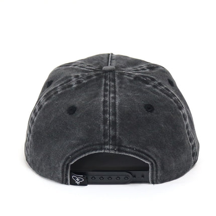 Mirrored F Acid Wash Black Unstructured