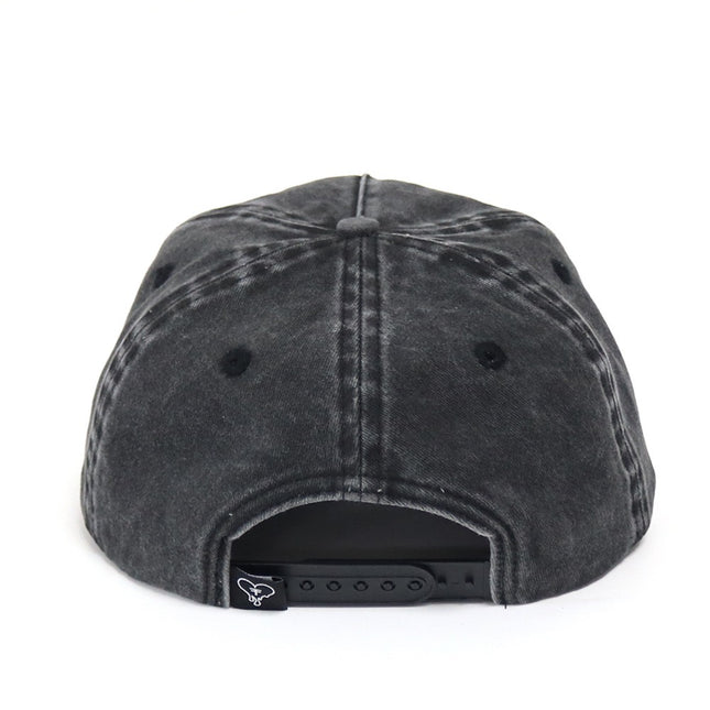 Mirrored F Acid Wash Black Unstructured