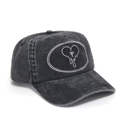 Mirrored F Acid Wash Black Unstructured