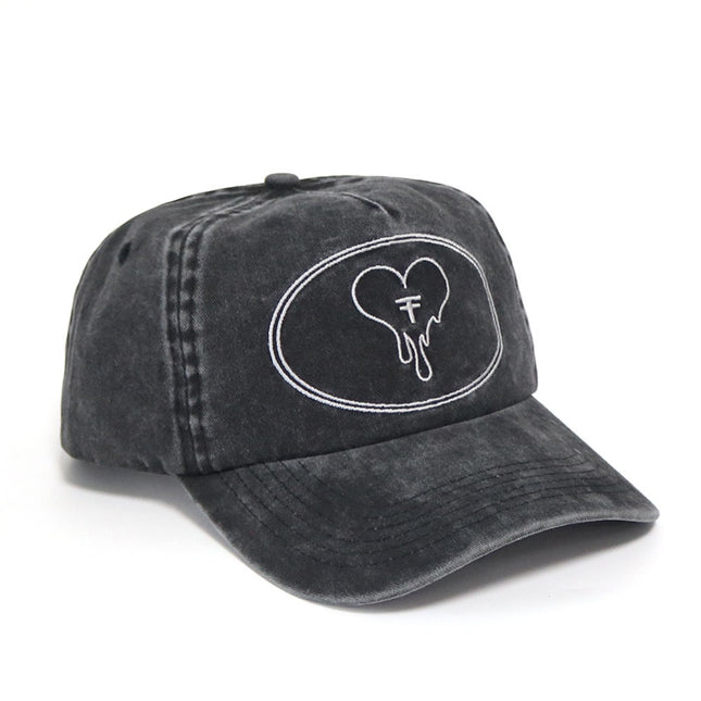 Mirrored F Acid Wash Black Unstructured